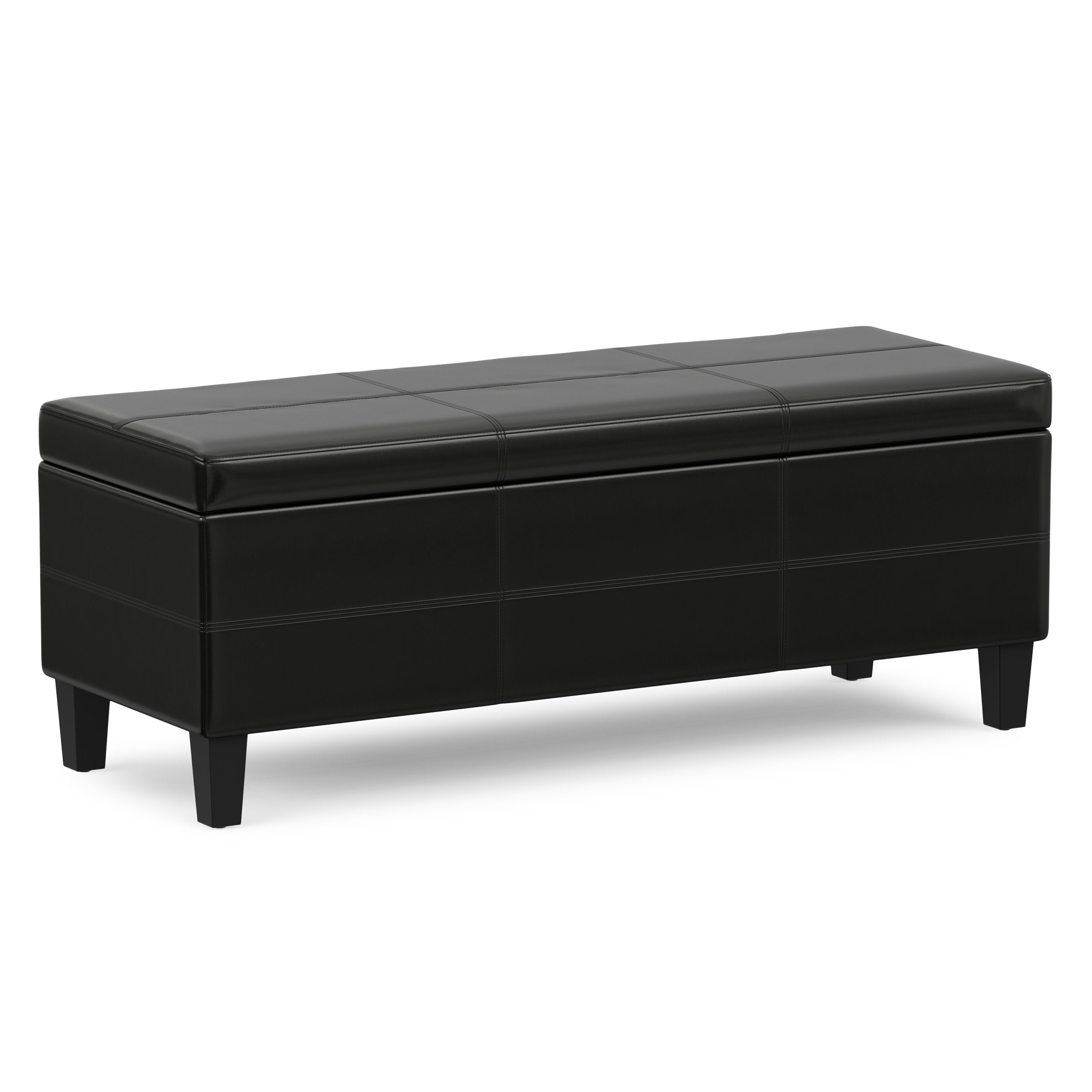 Vegan Leather Storage Ottoman | Afton Storage Ottoman – Simpli Home