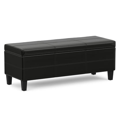 Midnight Black | Afton Storage Ottoman Bench