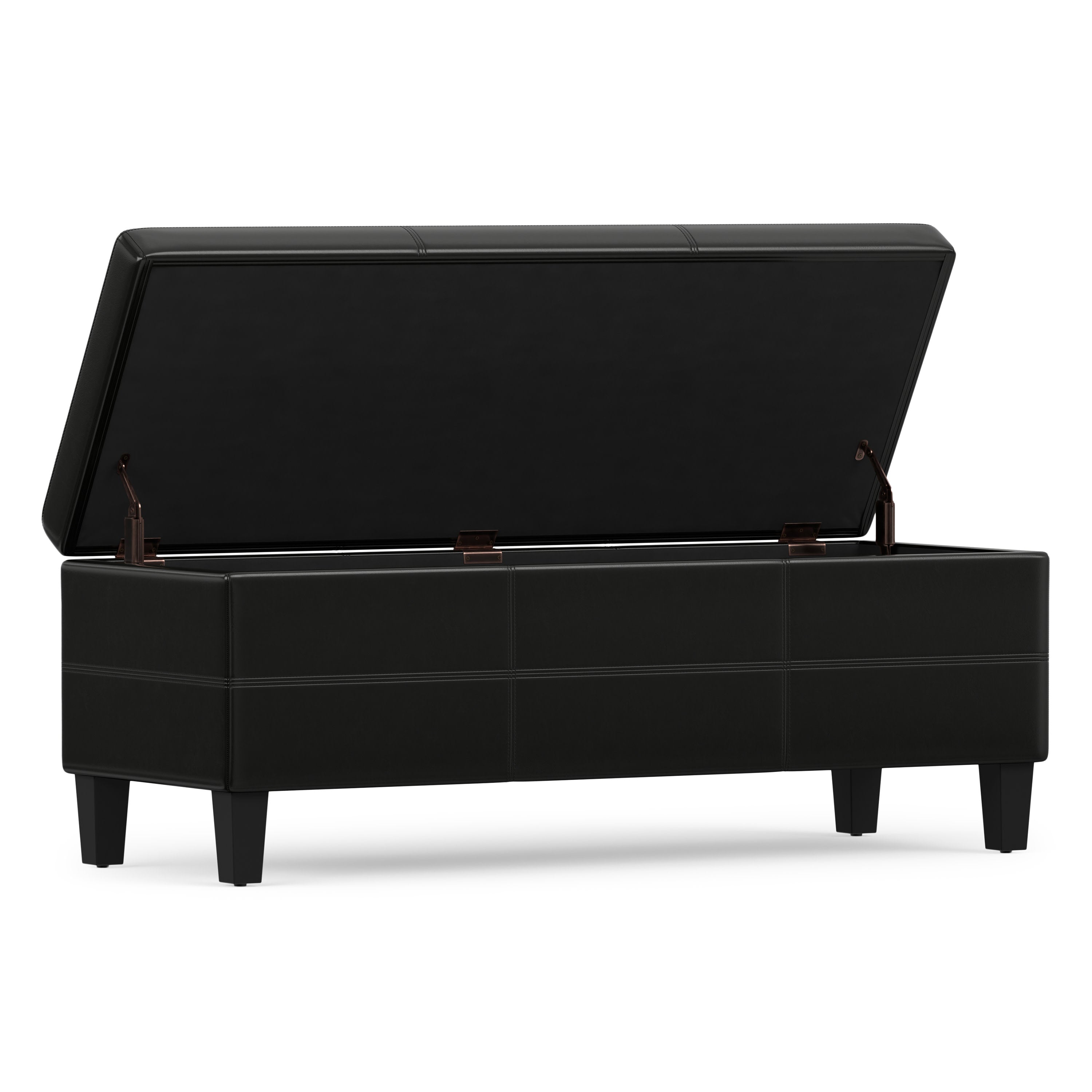 Vegan Leather Storage Ottoman | Afton Storage Ottoman – Simpli Home