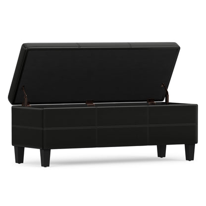 Midnight Black | Afton Storage Ottoman Bench