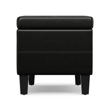 Midnight Black | Afton Storage Ottoman Bench