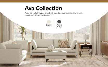 Cream | Ava Mid Century Ottoman