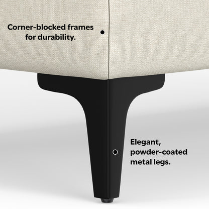Cream | Ava Mid Century Ottoman Bench