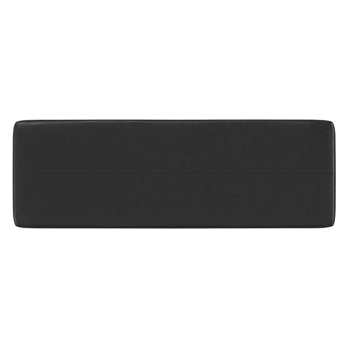 Distressed Black Distressed Vegan Leather | Carlson Ottoman Bench in Distressed Vegan Leather