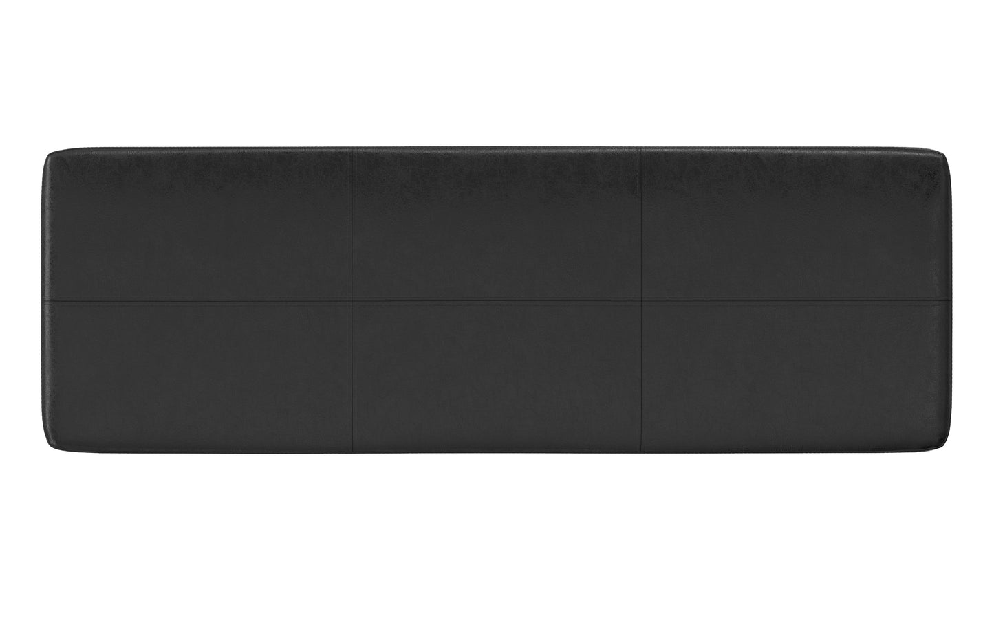 Distressed Black Distressed Vegan Leather | Carlson Ottoman Bench in Distressed Vegan Leather