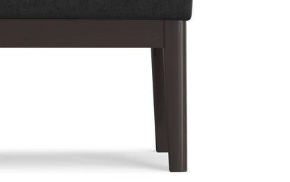 Distressed Black Distressed Vegan Leather | Carlson Small Ottoman Bench Distressed Vegan Leather