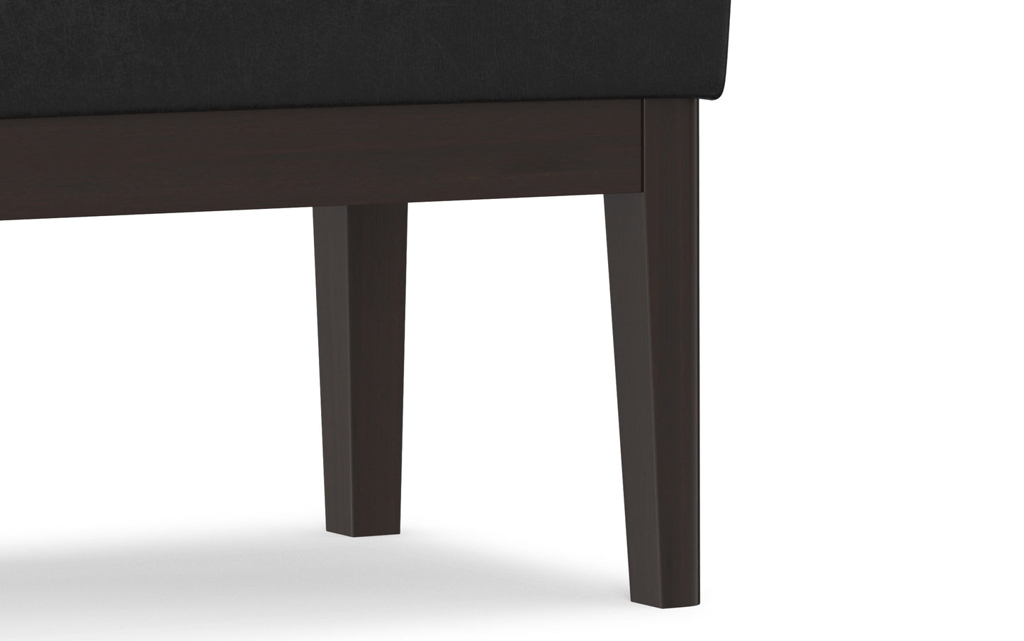 Distressed Black Distressed Vegan Leather | Carlson Small Ottoman Bench Distressed Vegan Leather