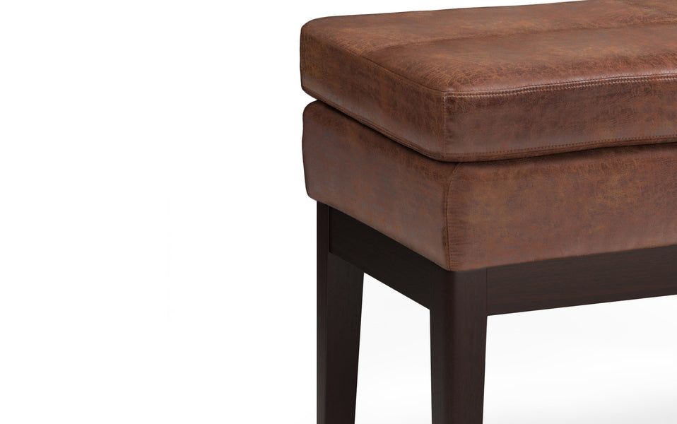 Distressed Saddle Brown | Carlson Small Ottoman Bench