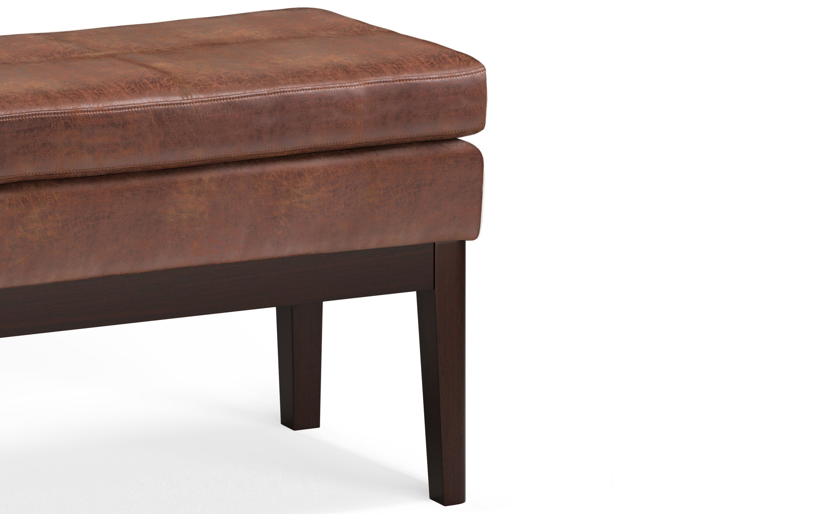 Distressed Saddle Brown | Carlson Small Ottoman Bench