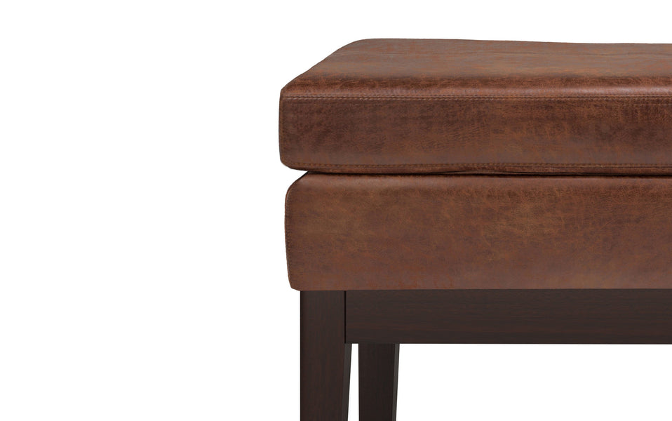 Distressed Saddle Brown | Carlson Small Ottoman Bench