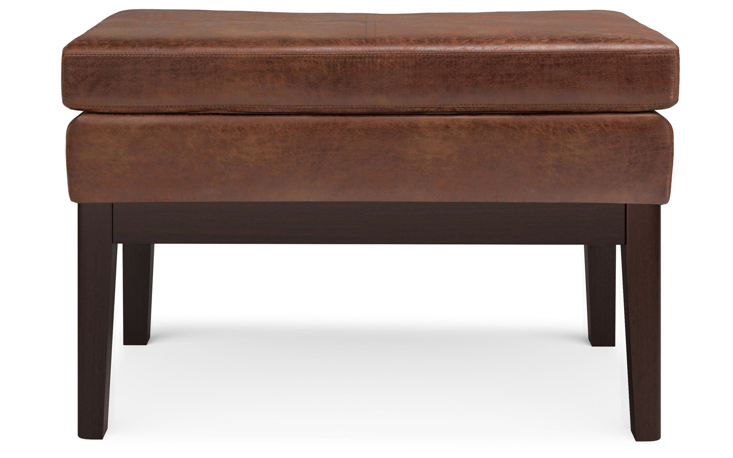 Distressed Saddle Brown | Carlson Small Ottoman Bench