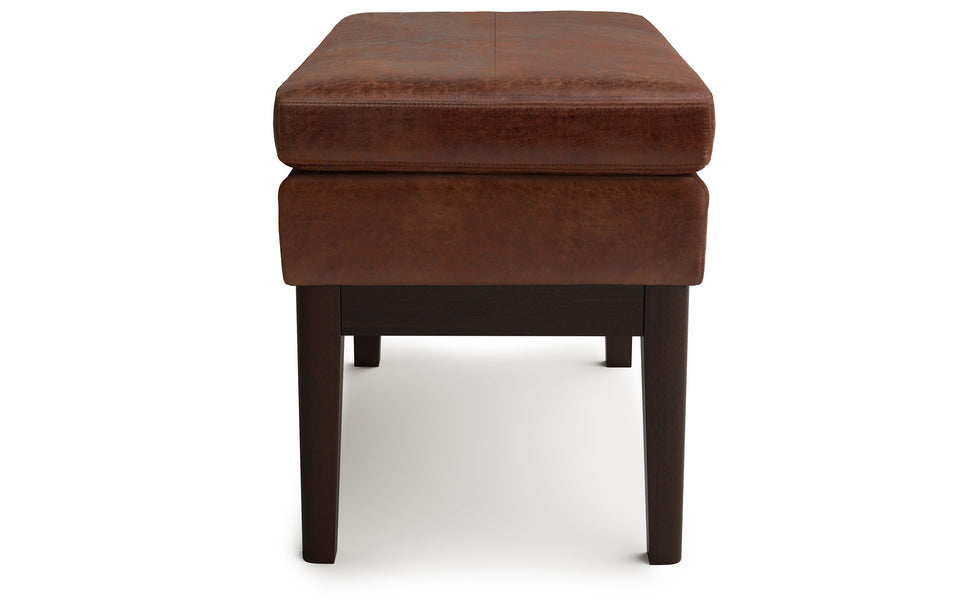 Distressed Saddle Brown | Carlson Small Ottoman Bench