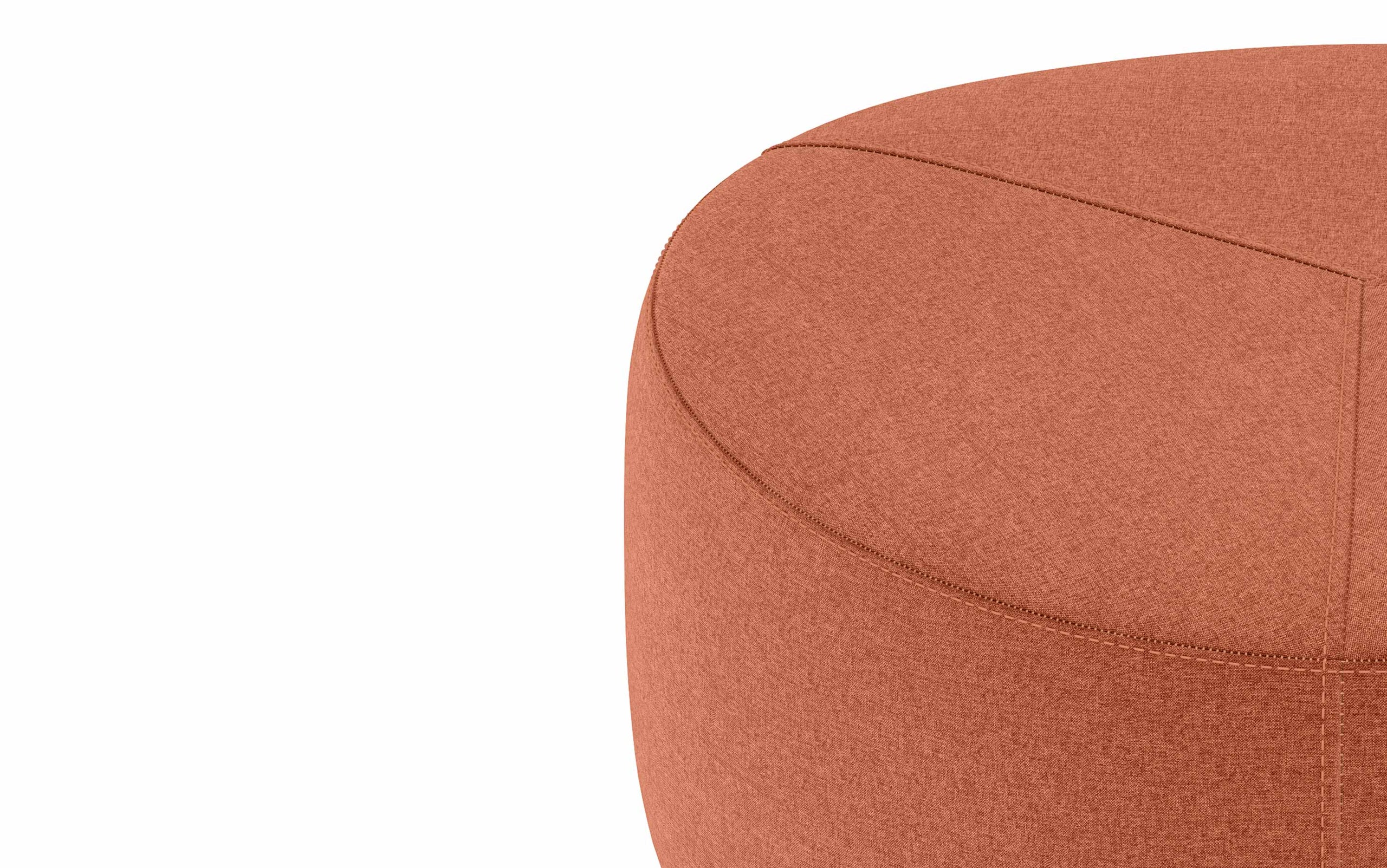 Dusty Orange Linen Style Fabric | Moore Large Ottoman
