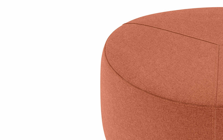 Dusty Orange Linen Style Fabric | Moore Large Ottoman