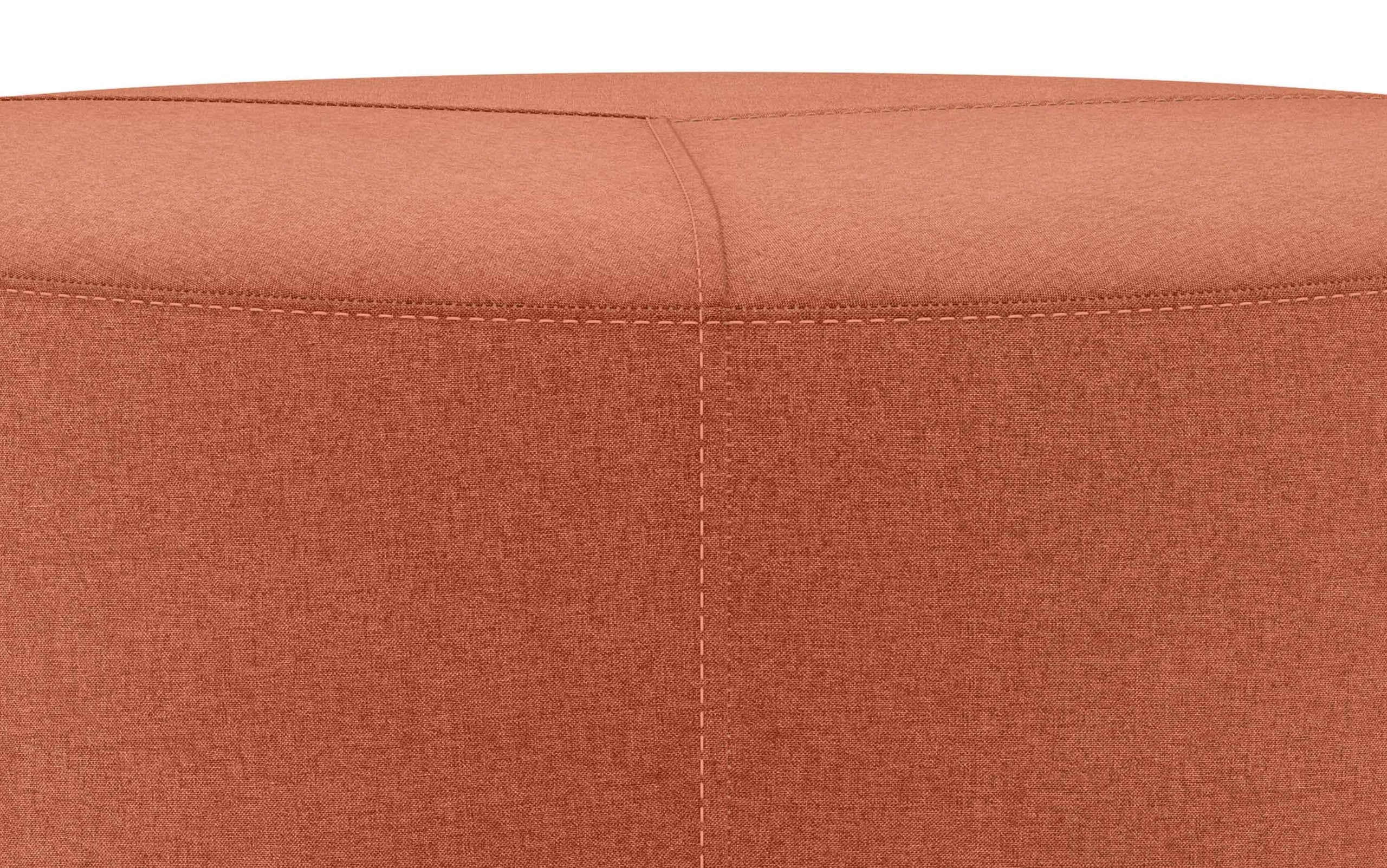 Dusty Orange Linen Style Fabric | Moore Large Ottoman