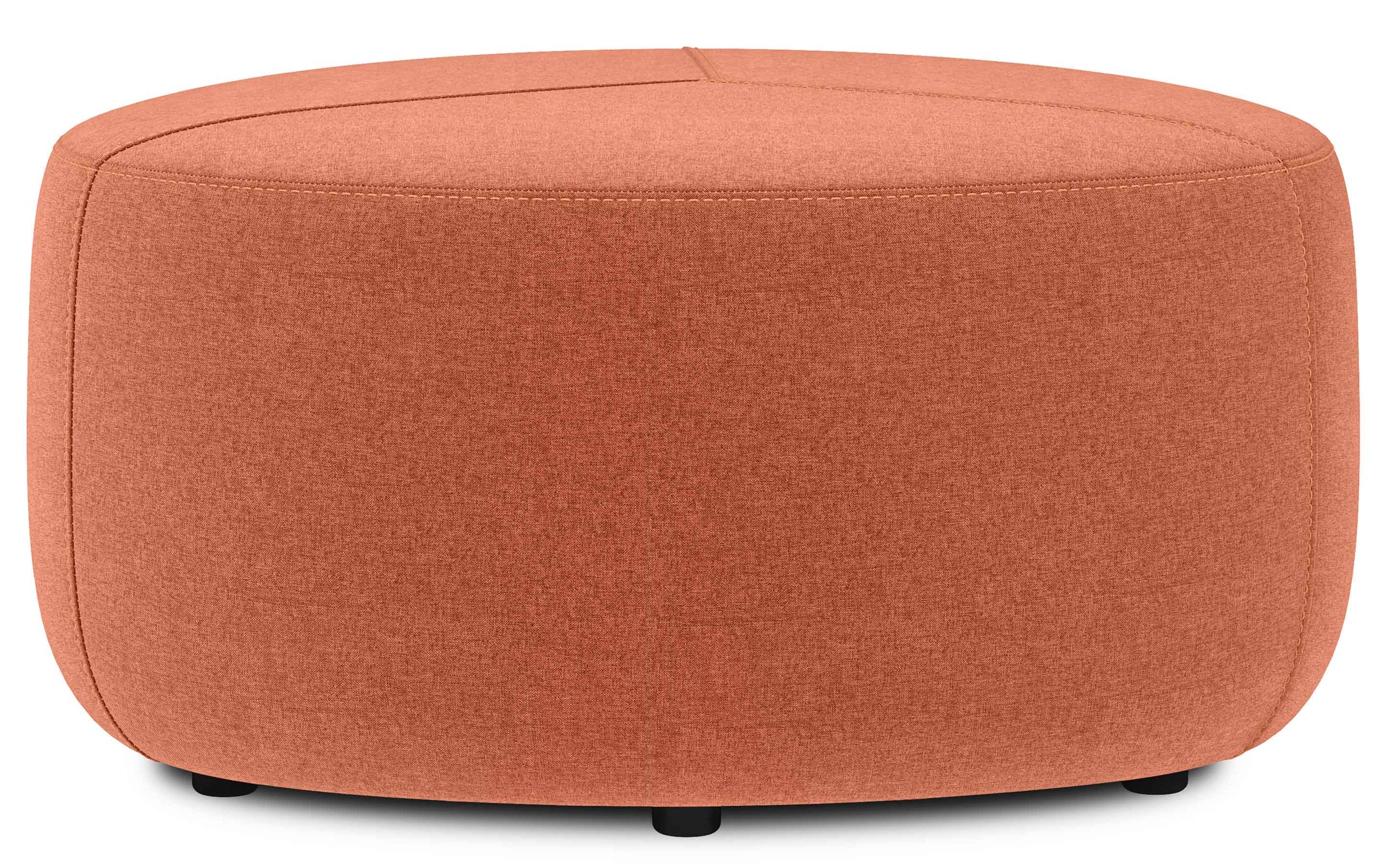 Dusty Orange Linen Style Fabric | Moore Large Ottoman