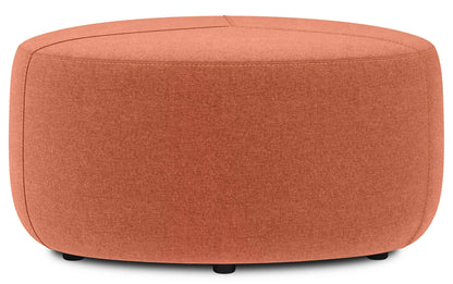 Dusty Orange Linen Style Fabric | Moore Large Ottoman