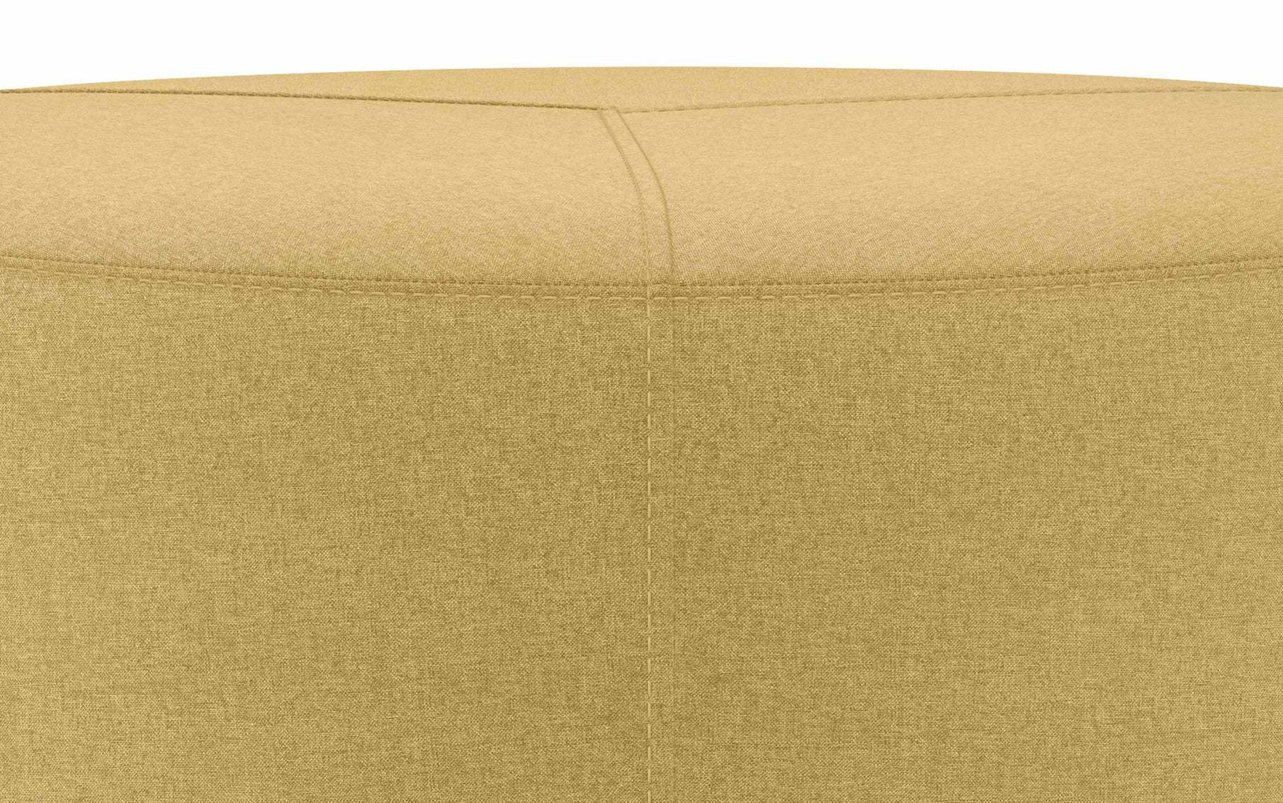 Dijon Yellow Linen Style Fabric | Moore Large Ottoman