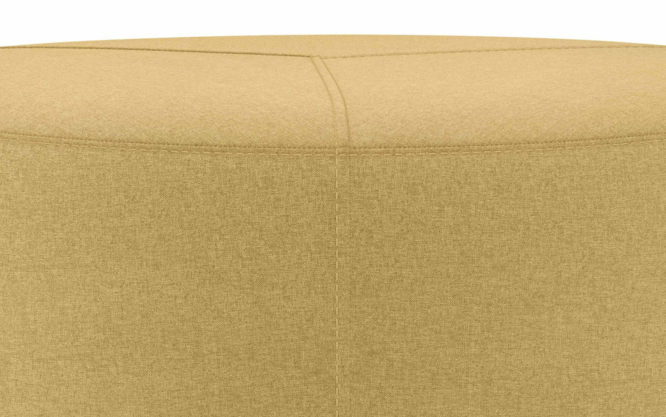 Dijon Yellow Linen Style Fabric | Moore Large Ottoman