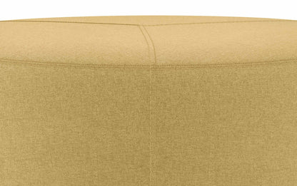 Dijon Yellow Linen Style Fabric | Moore Large Ottoman