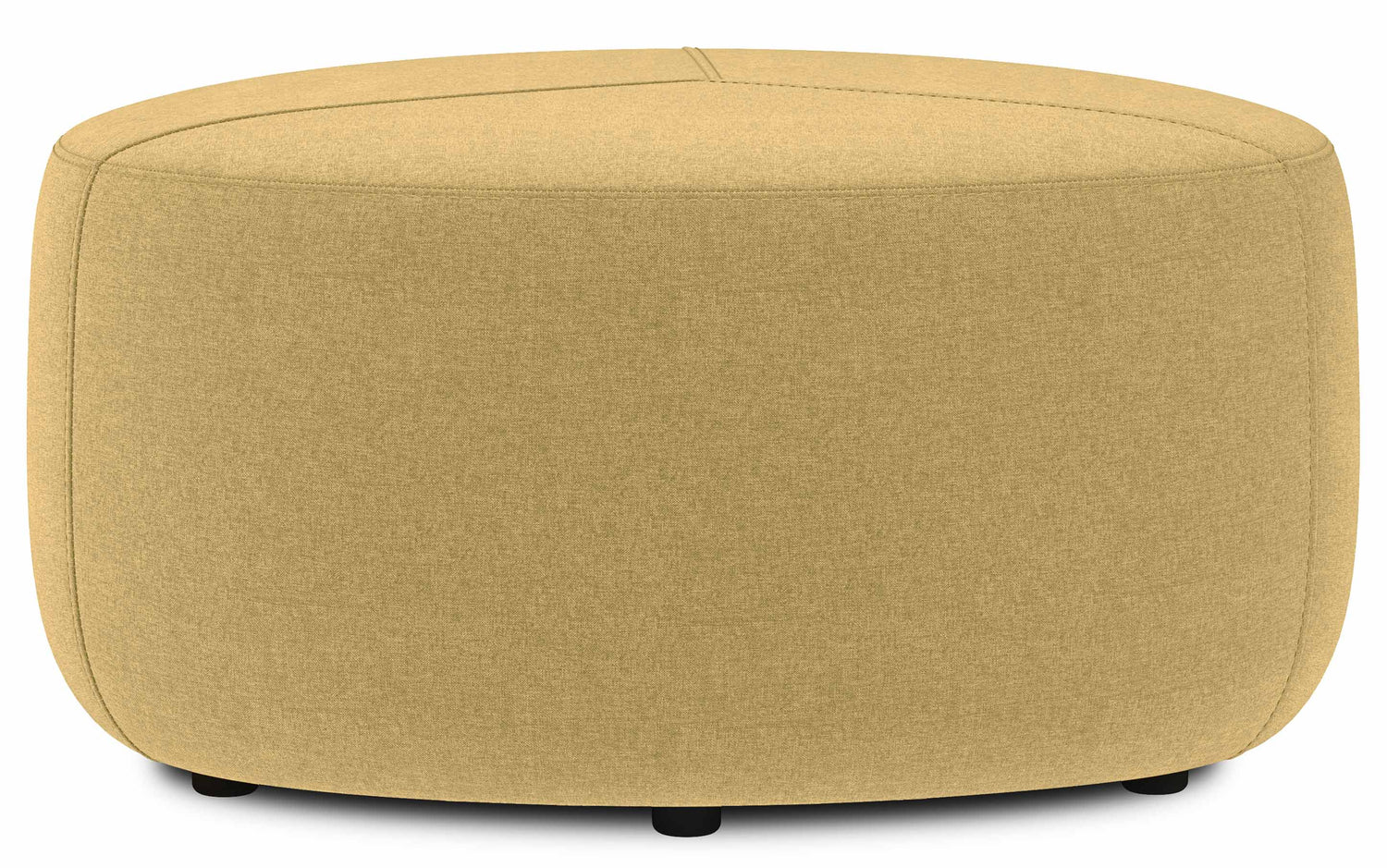 Dijon Yellow Linen Style Fabric | Moore Large Ottoman
