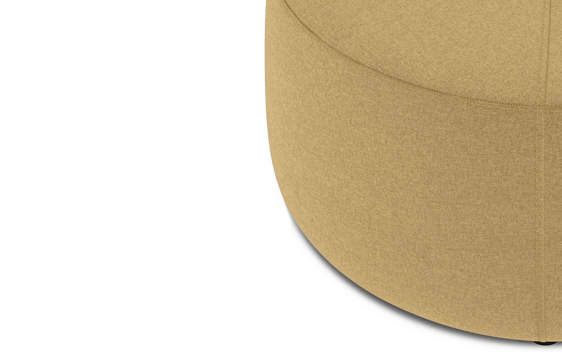 Dijon Yellow Linen Style Fabric | Moore Large Ottoman