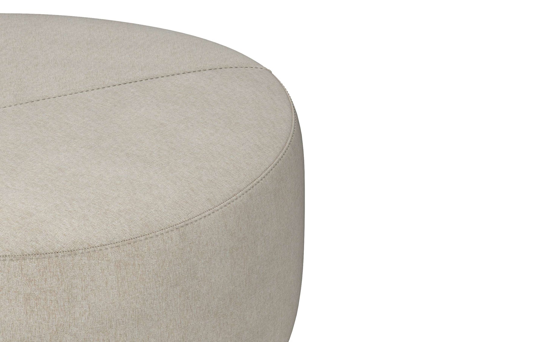 Natural Linen Style Fabric | Moore Large Ottoman