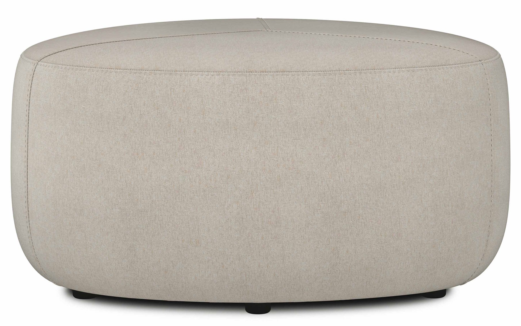 Natural Linen Style Fabric | Moore Large Ottoman