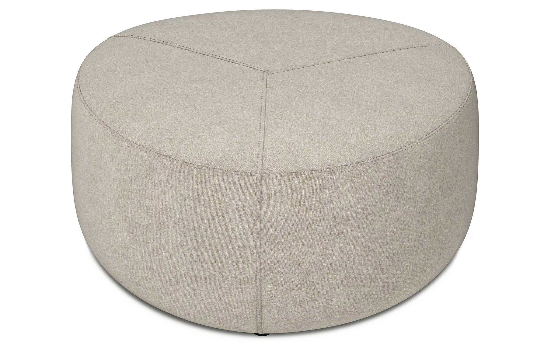 Natural Linen Style Fabric | Moore Large Ottoman
