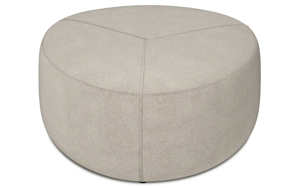 Natural Linen Style Fabric | Moore Large Ottoman