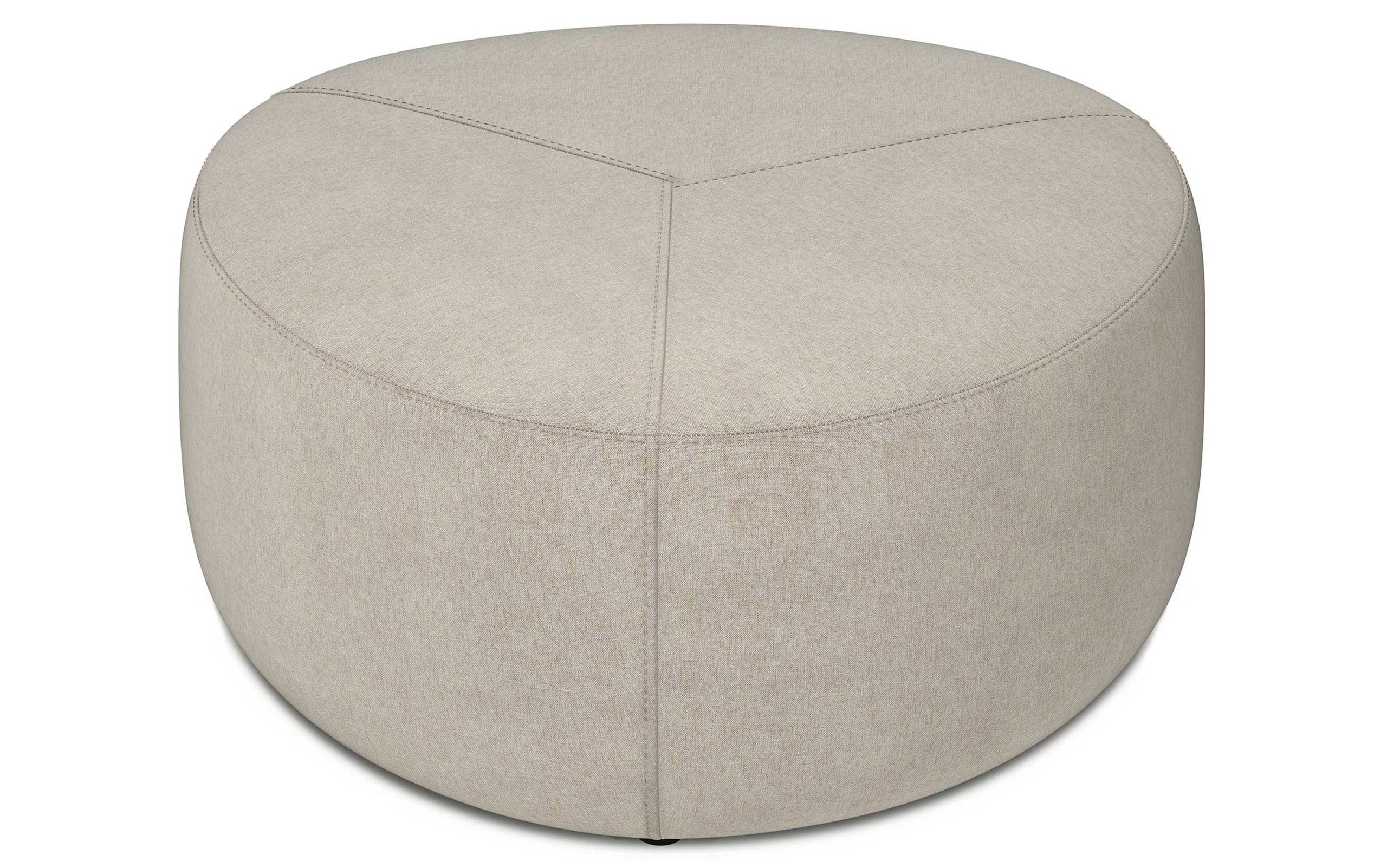 Natural Linen Style Fabric | Moore Large Ottoman
