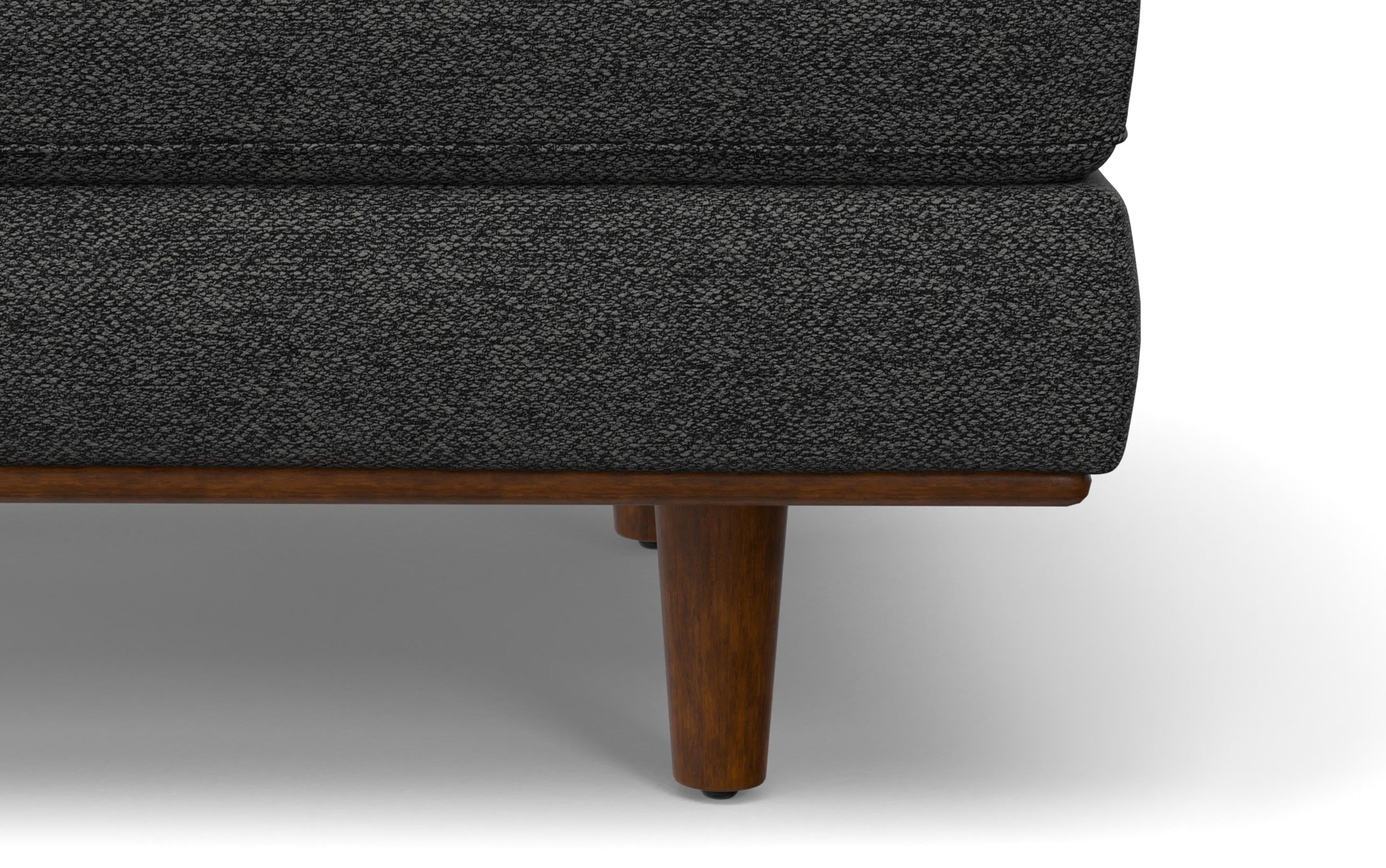 Charcoal Grey Woven-Blend Fabric | Morrison Ottoman