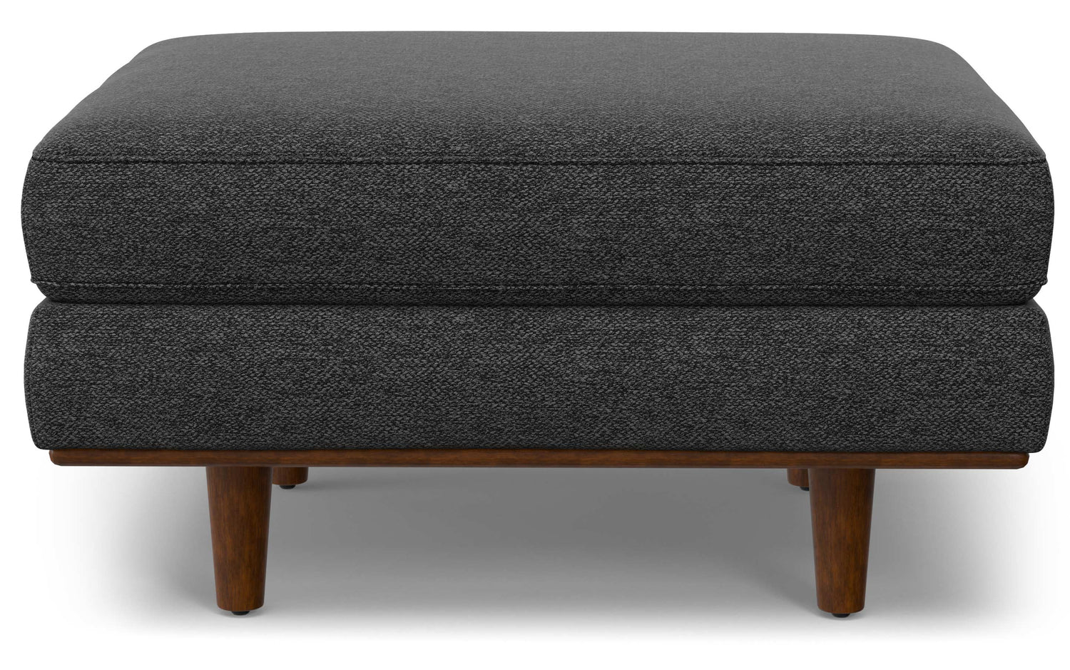 Charcoal Grey Woven Polyester Fabric | Morrison Ottoman