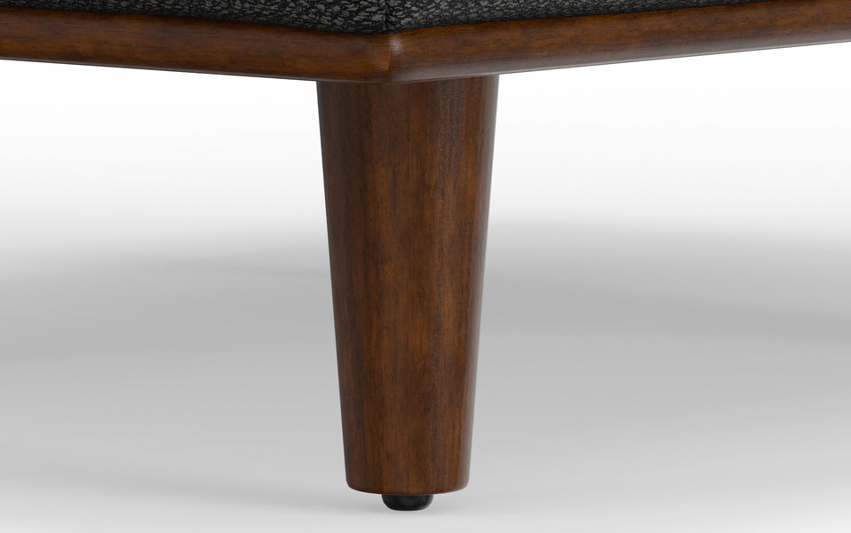 Charcoal Grey Woven Polyester Fabric | Morrison Ottoman