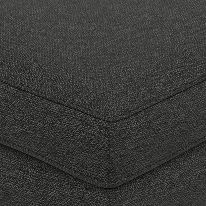 Charcoal Grey Woven-Blend Fabric | Morrison Ottoman
