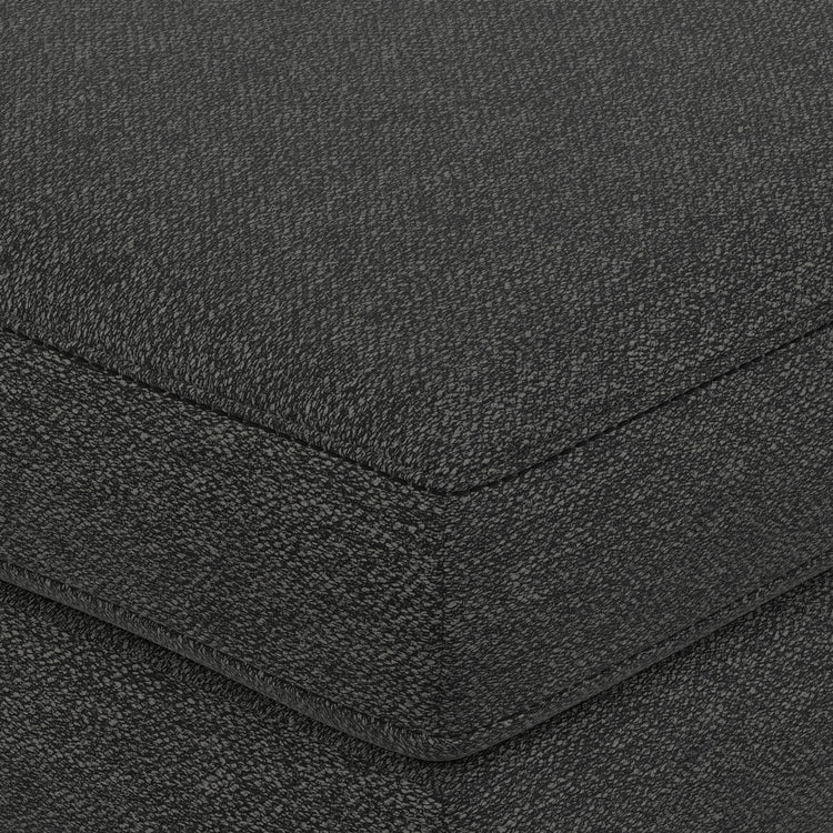 Charcoal Grey Woven-Blend Fabric | Morrison Ottoman