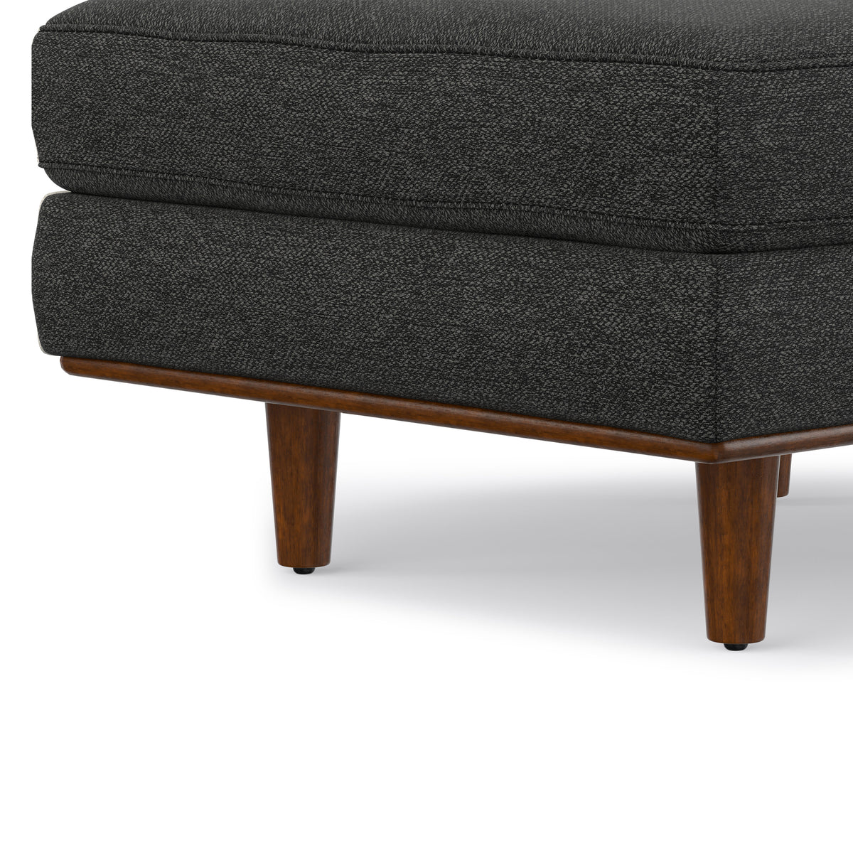 Charcoal Grey Woven-Blend Fabric | Morrison Ottoman