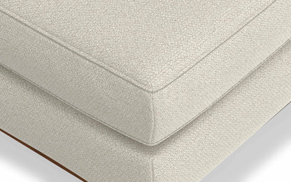 Cream White Woven-Blend Fabric | Morrison Ottoman
