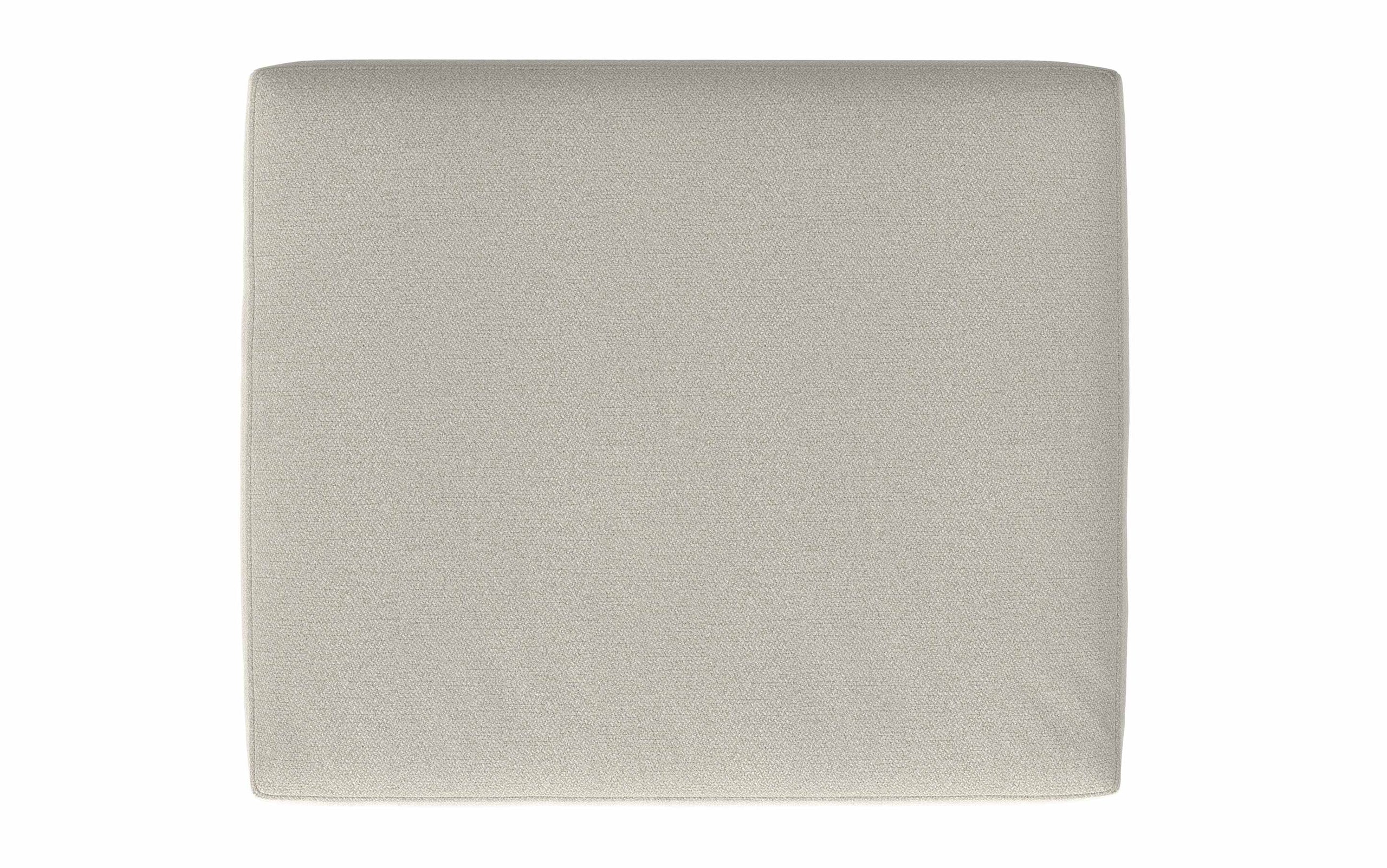 Cream White Woven-Blend Fabric | Morrison Ottoman