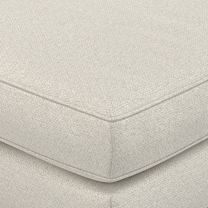 Cream White Woven-Blend Fabric | Morrison Ottoman