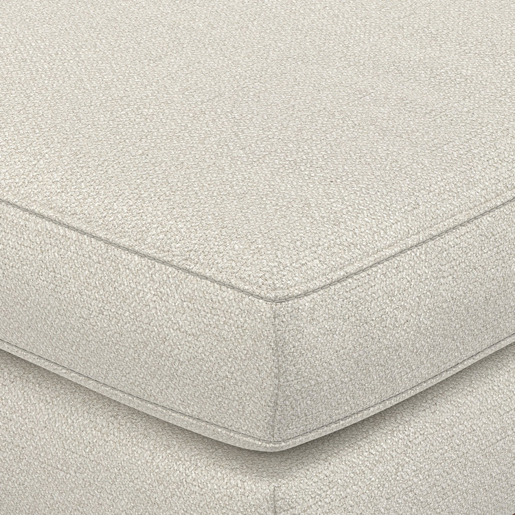 Cream White Woven-Blend Fabric | Morrison Ottoman