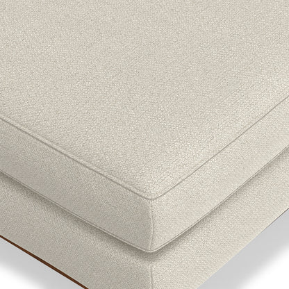 Cream White Woven-Blend Fabric | Morrison Ottoman