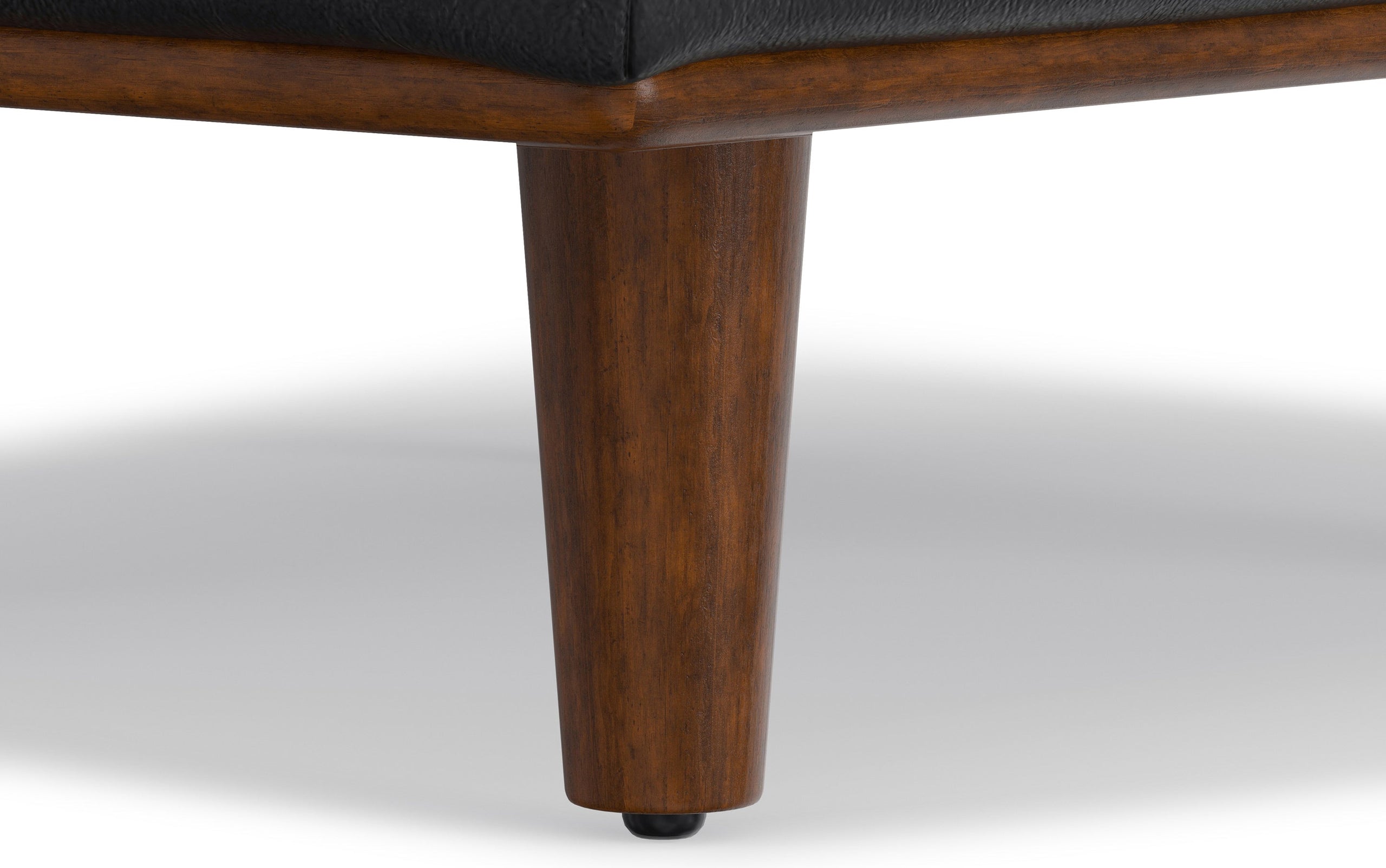 Lead Black Genuine Top Grain Leather | Morrison Ottoman in Genuine Top Grain Leather