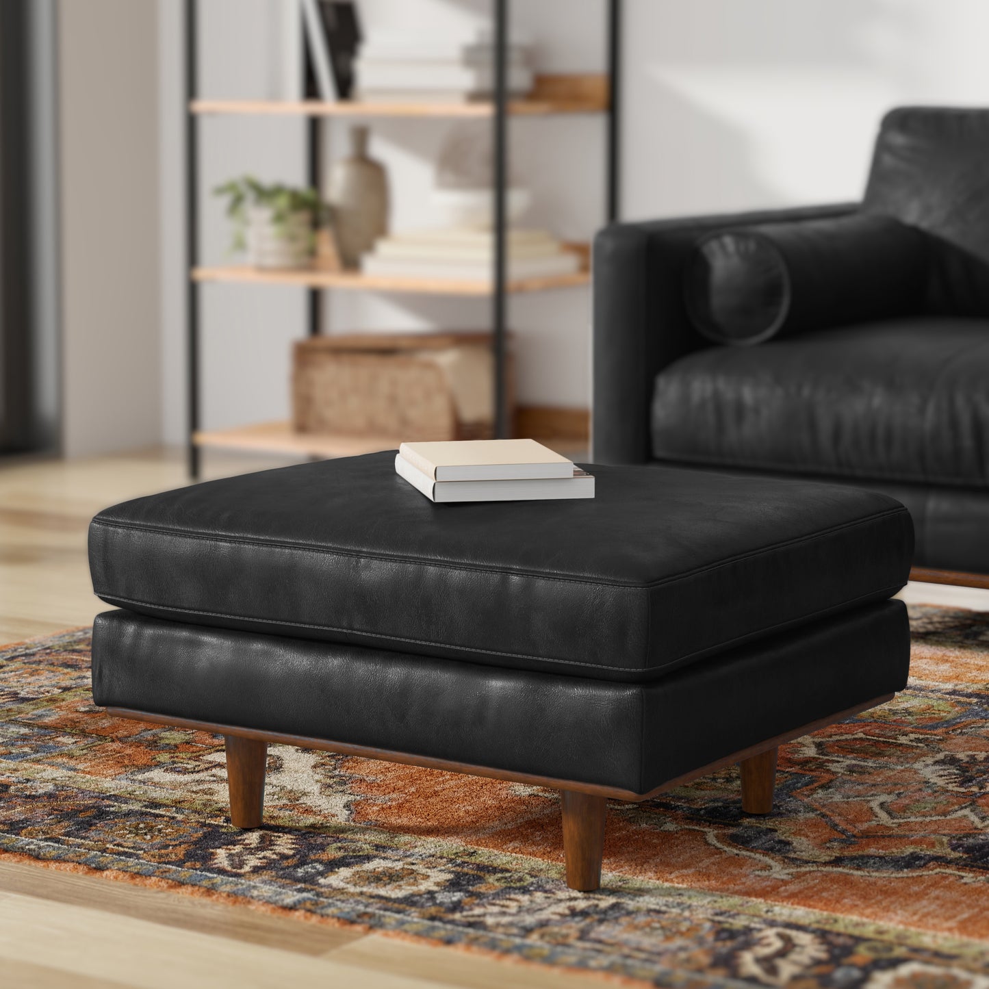 Morrison Ottoman in Genuine Top Grain Leather