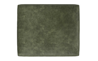 Moss Green Genuine Top Grain Leather | Morrison Ottoman in Genuine Top Grain Leather