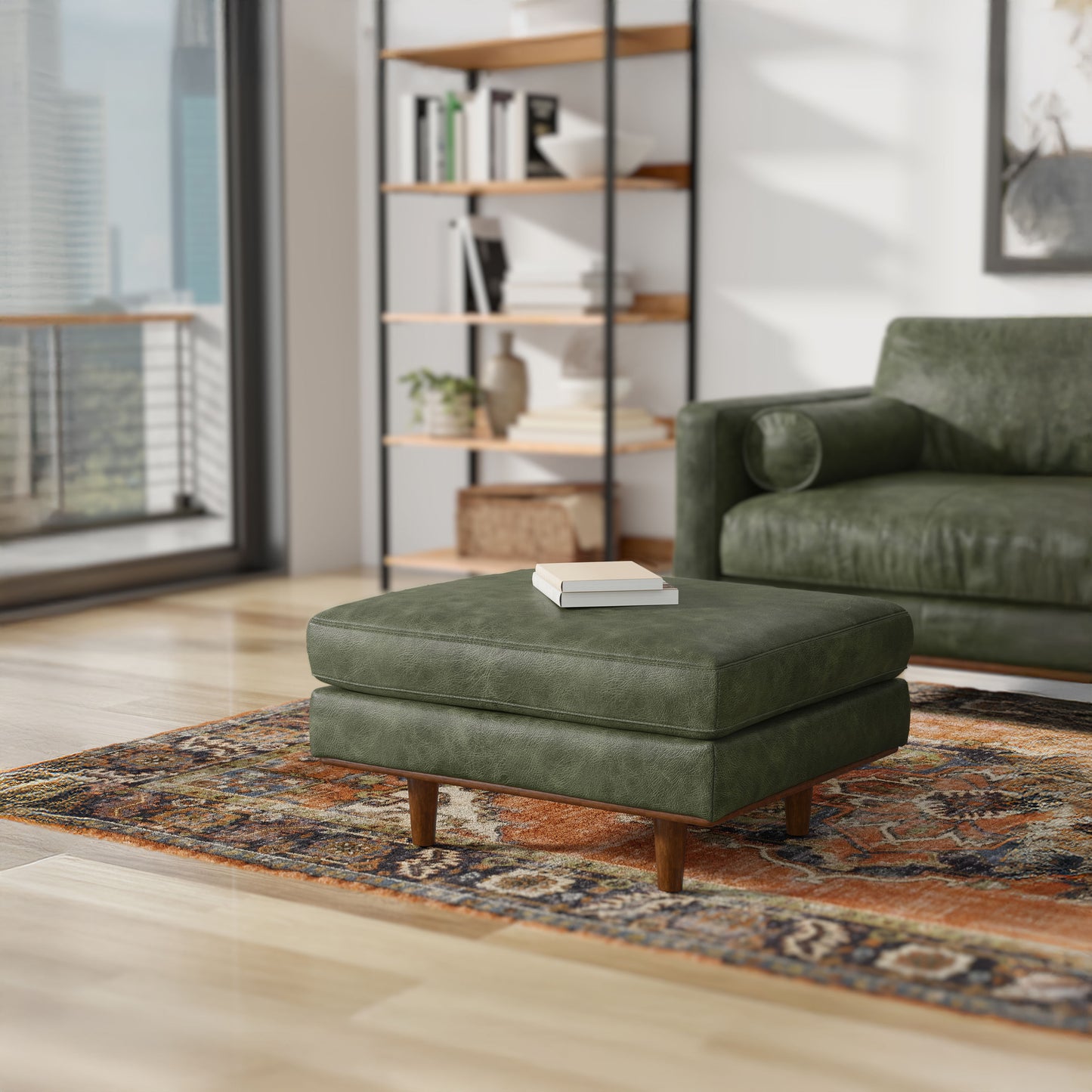 Morrison Ottoman in Genuine Top Grain Leather
