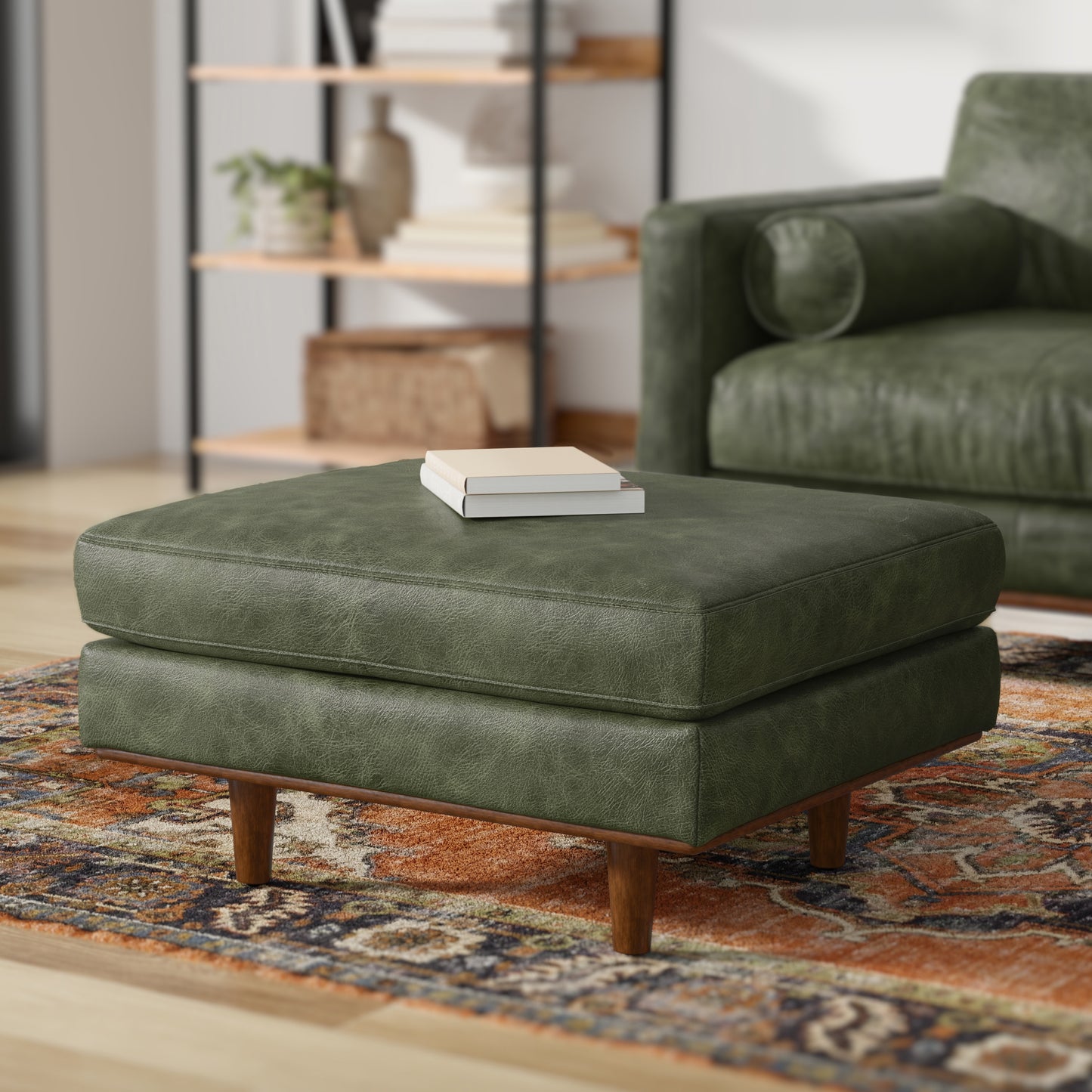 Morrison Ottoman in Genuine Top Grain Leather