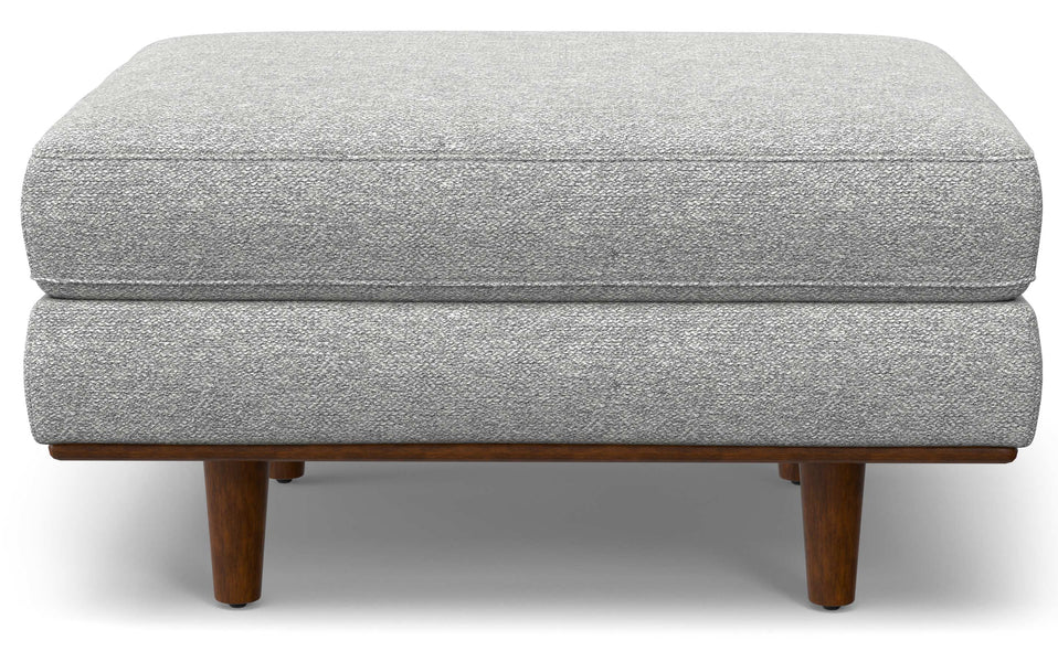 Mist Grey Woven-Blend Fabric | Morrison Ottoman