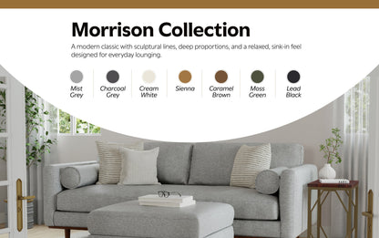 Mist Grey Woven-Blend Fabric | Morrison Ottoman