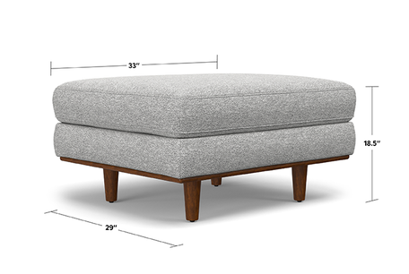 Mist Grey Woven Polyester Fabric | Morrison Ottoman